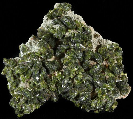 Green Epidote Crystal Cluster - Morocco #49416